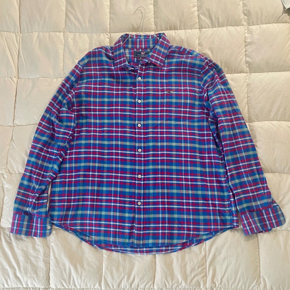 Vineyard Vines Mens Cotton Flannel Shirt Size XL